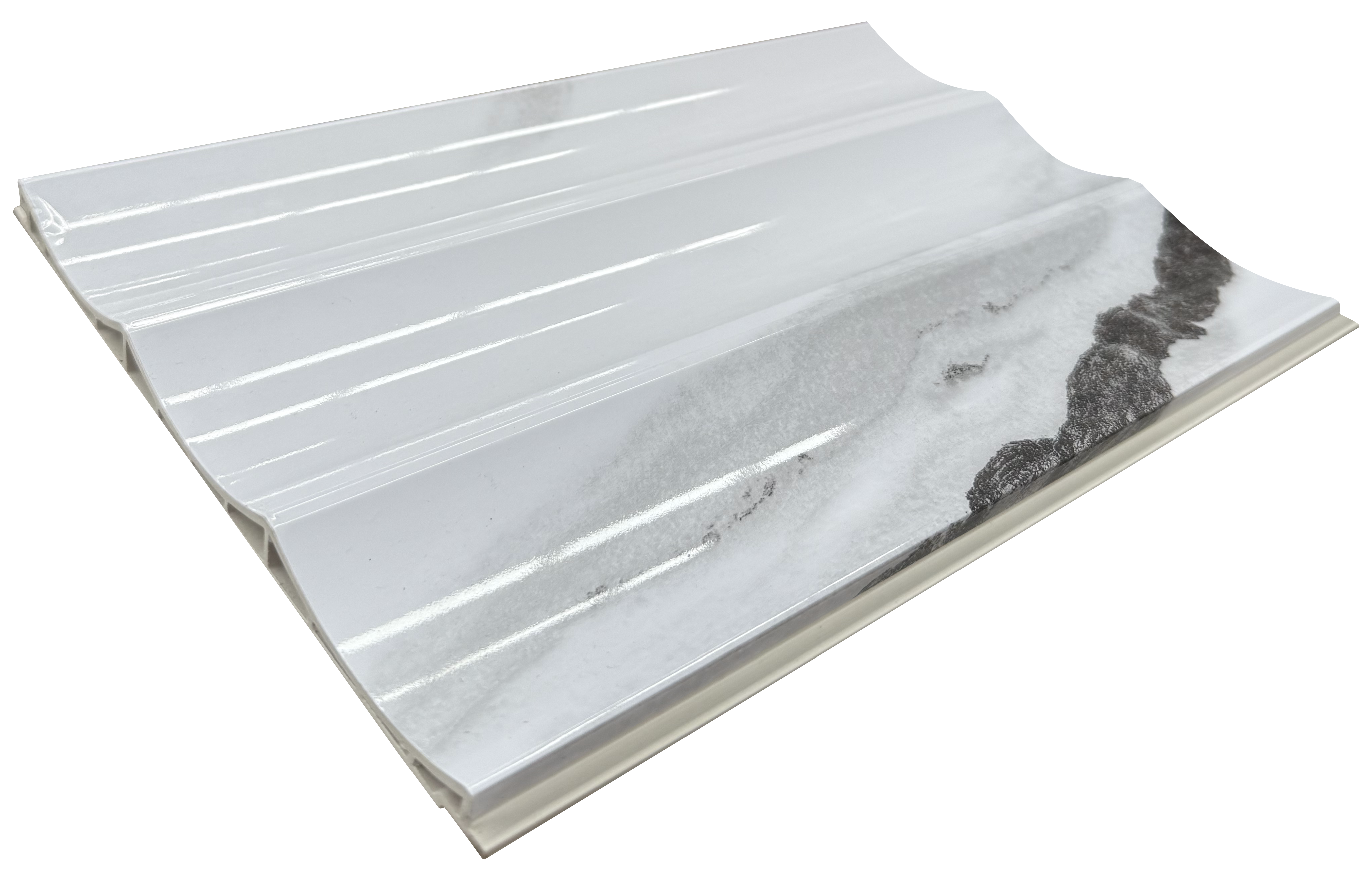 Lambrín Interior Wavy Mármol Calacatta 295 x 22 cm | Caja 14 pzs
