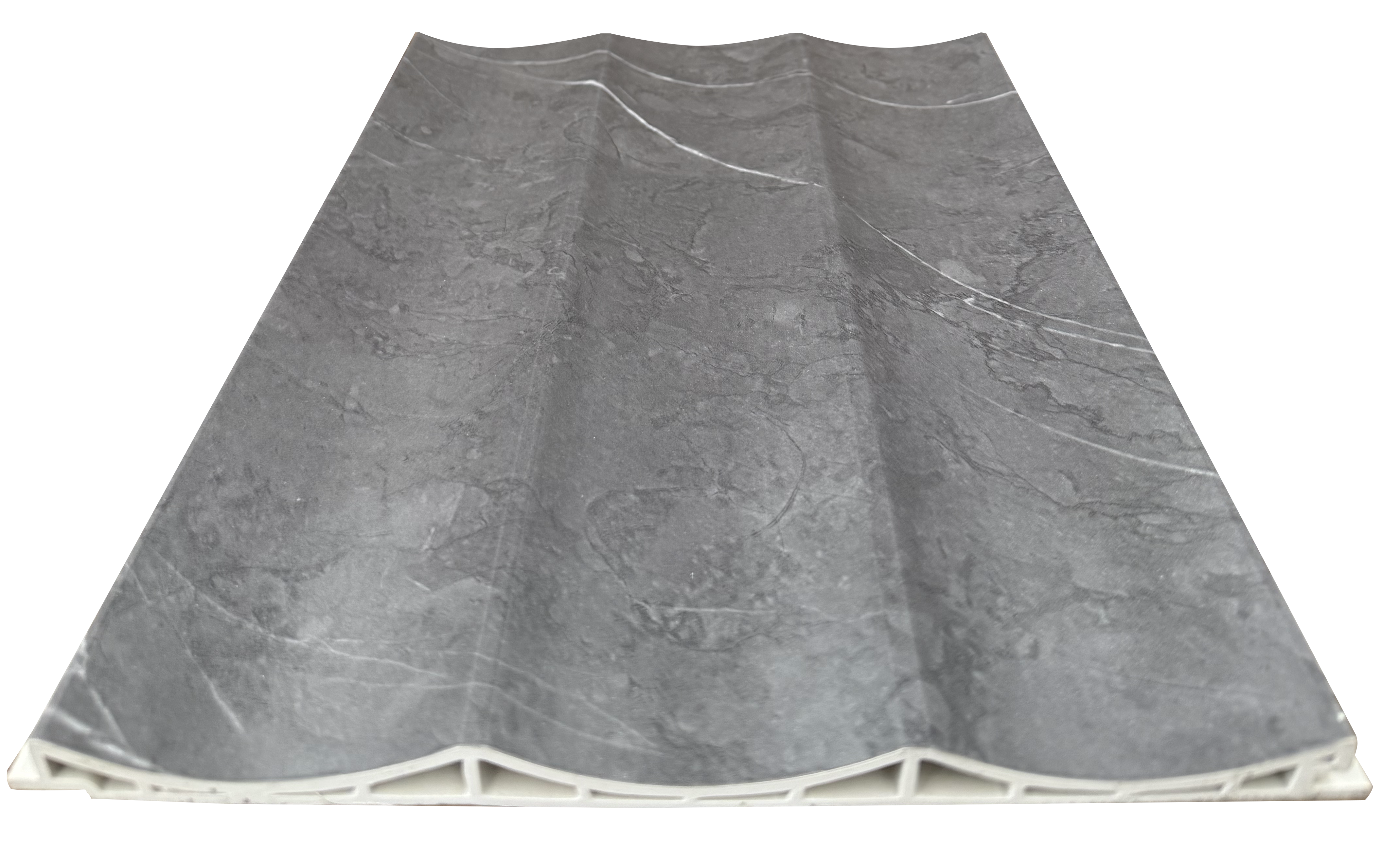 Lambrín Interior Wavy Mármol Gris 295 x 22 cm | Caja 14 pzs