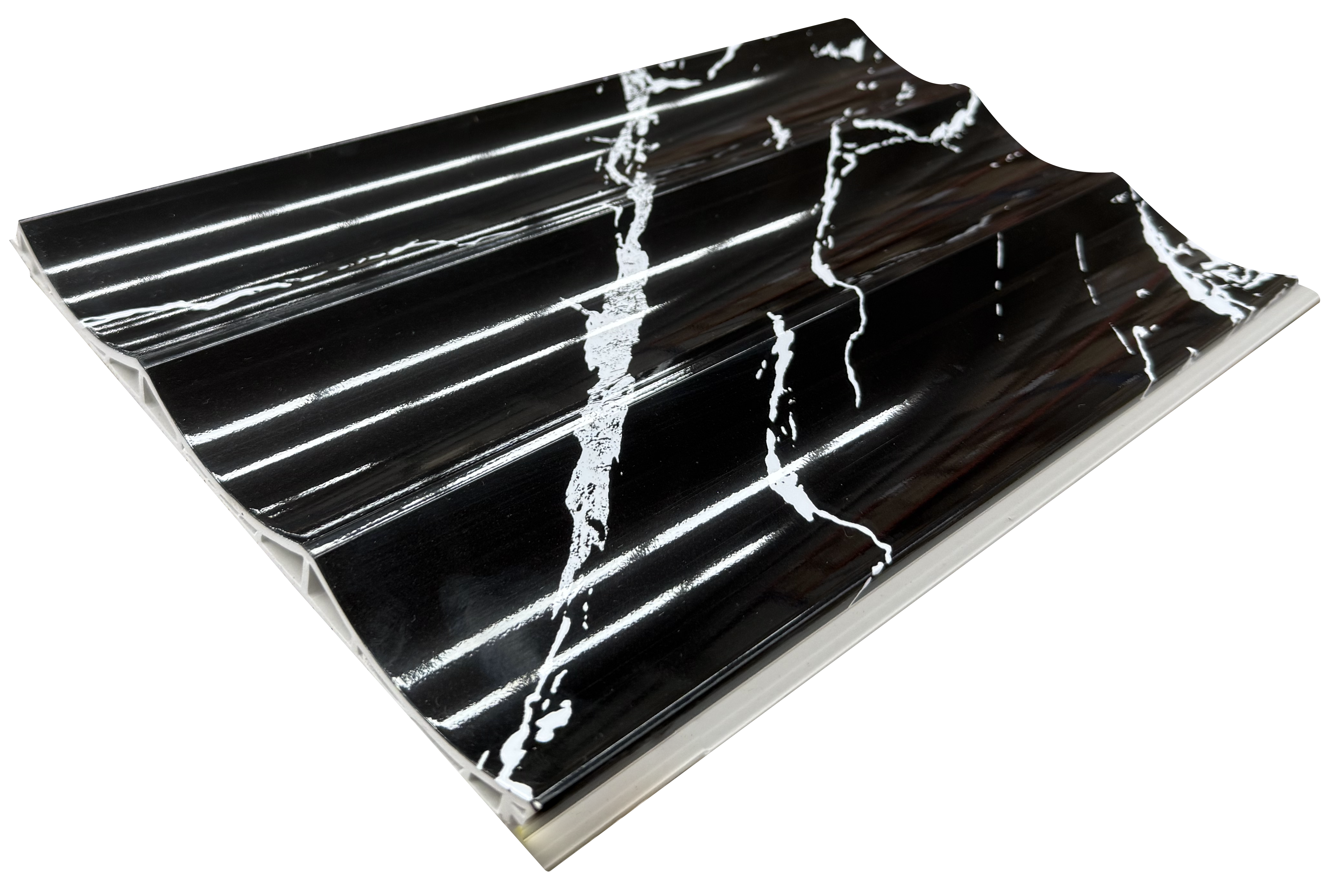 Lambrín Interior Wavy Mármol Negro Marquina 295 x 22 cm | Caja 14 pzs