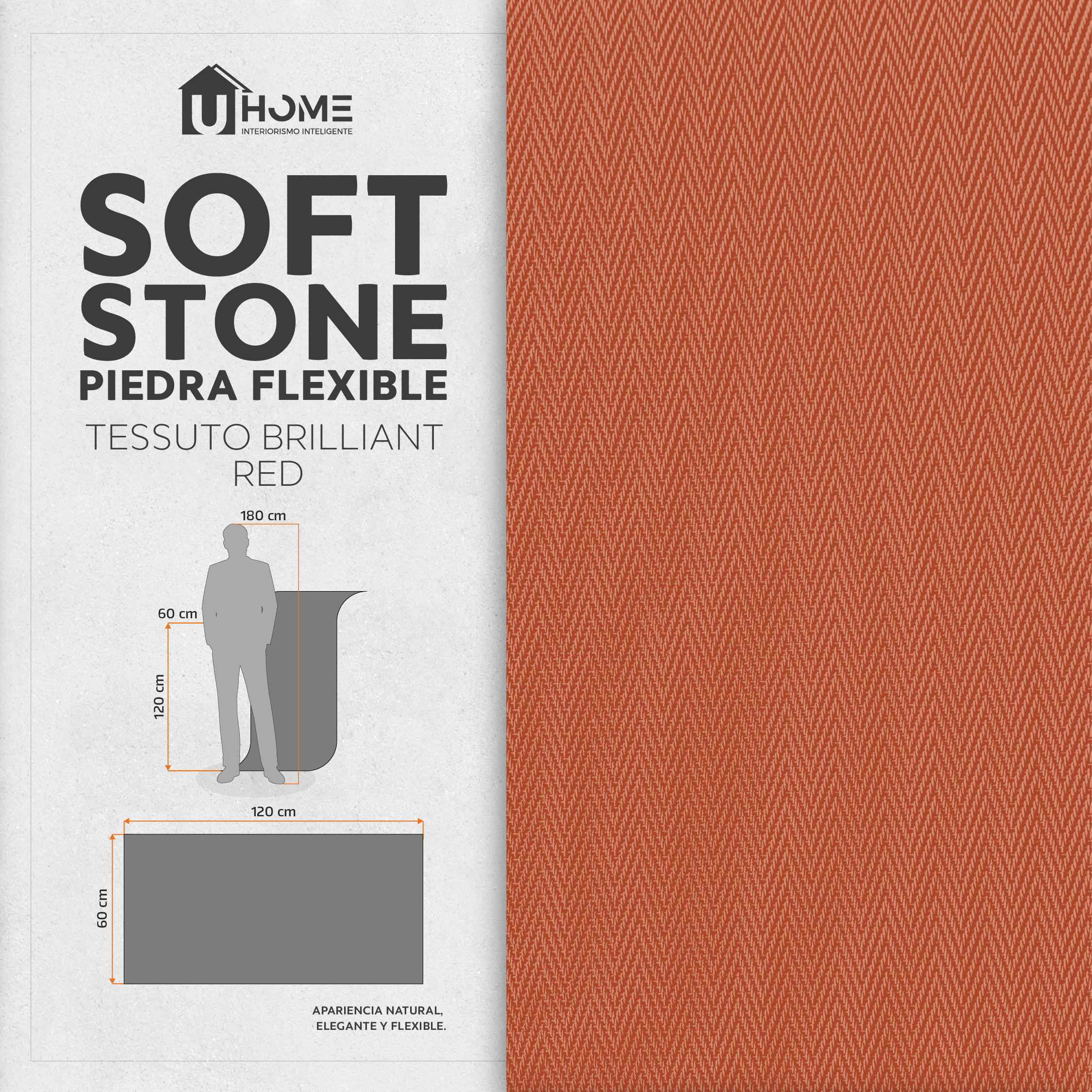 Piedra Flexible Tessuto Brilliant Red | Pack 4