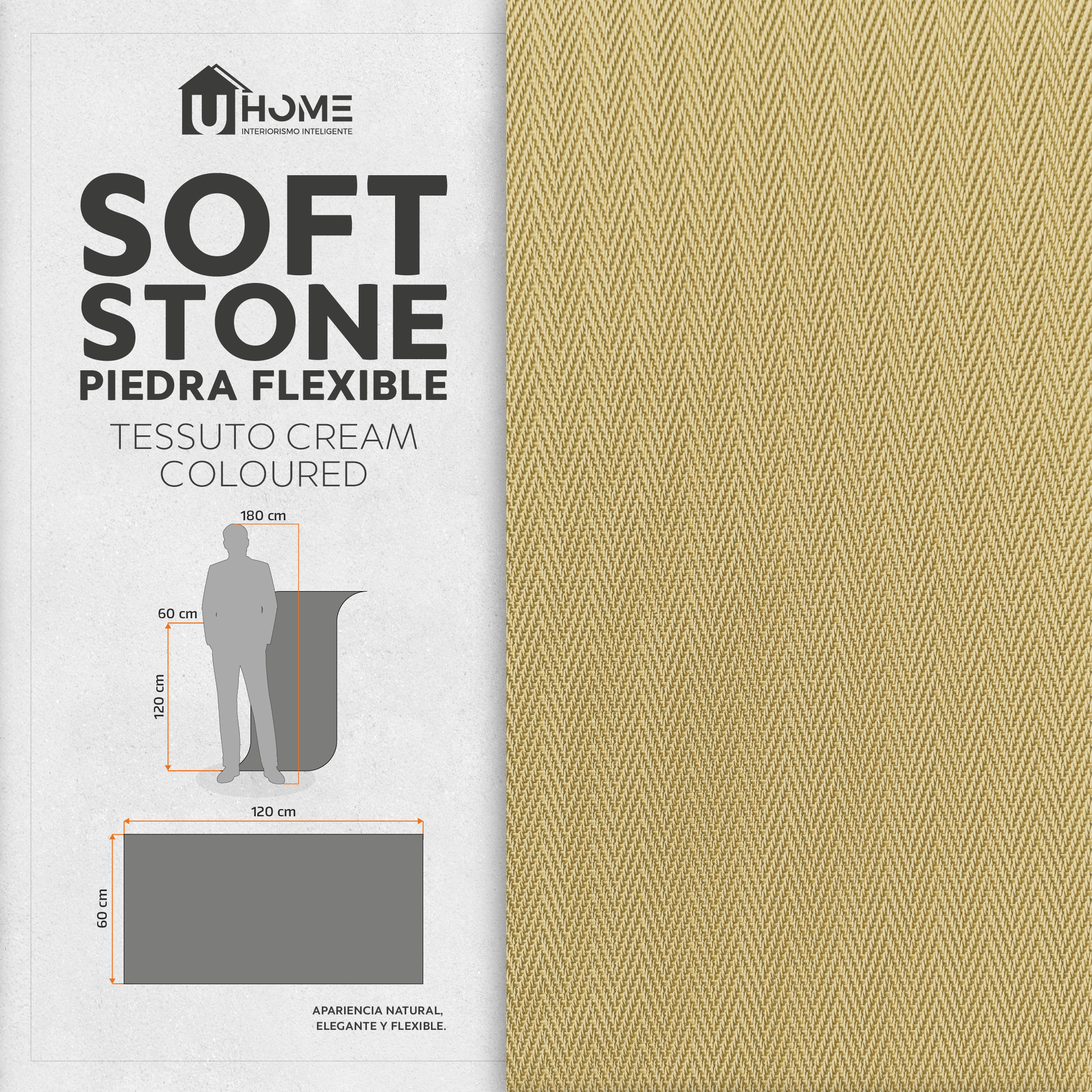 Piedra Flexible Tessuto Cream Coloured | Pack 4