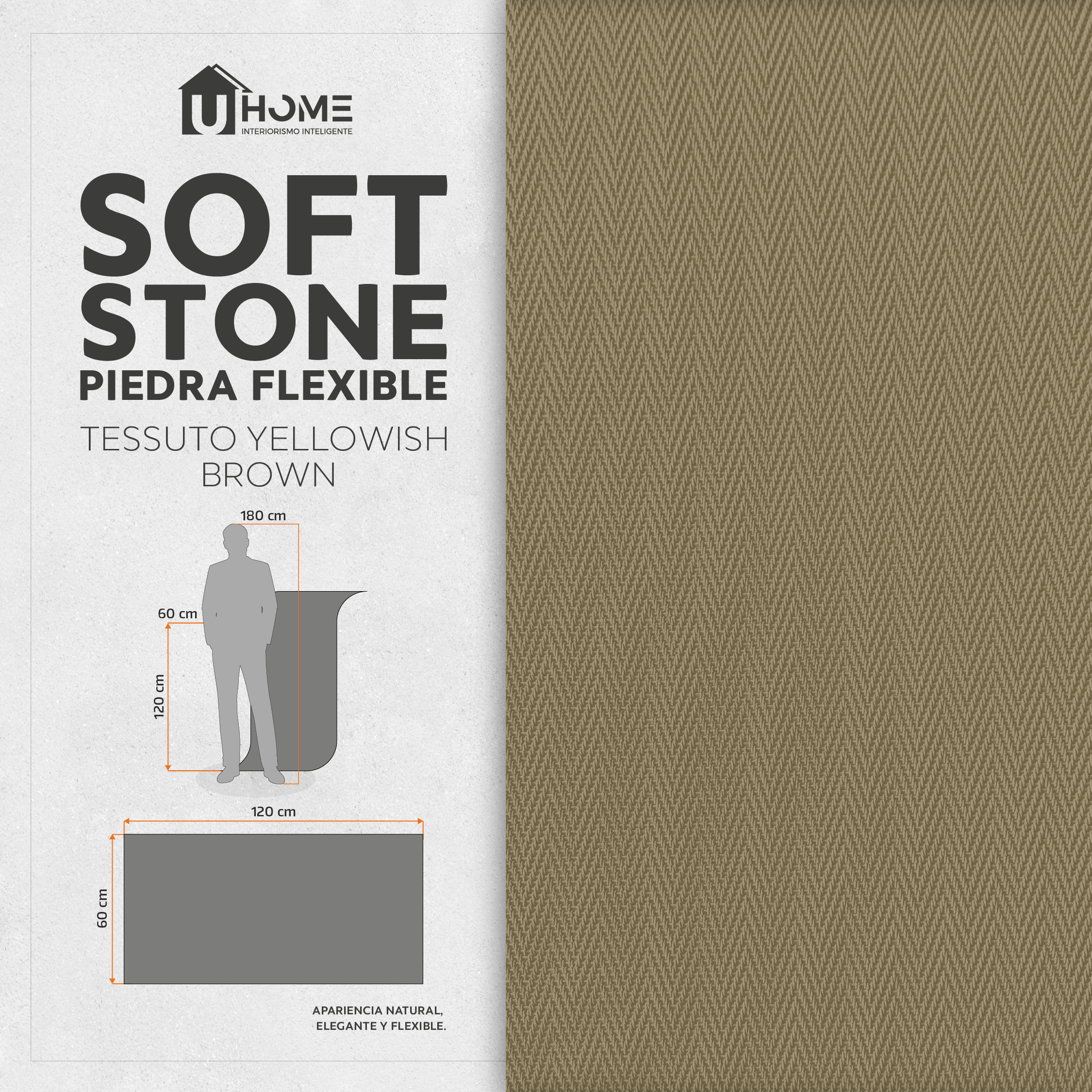 Piedra Flexible Tessuto Yellowish Brown | Pack 4