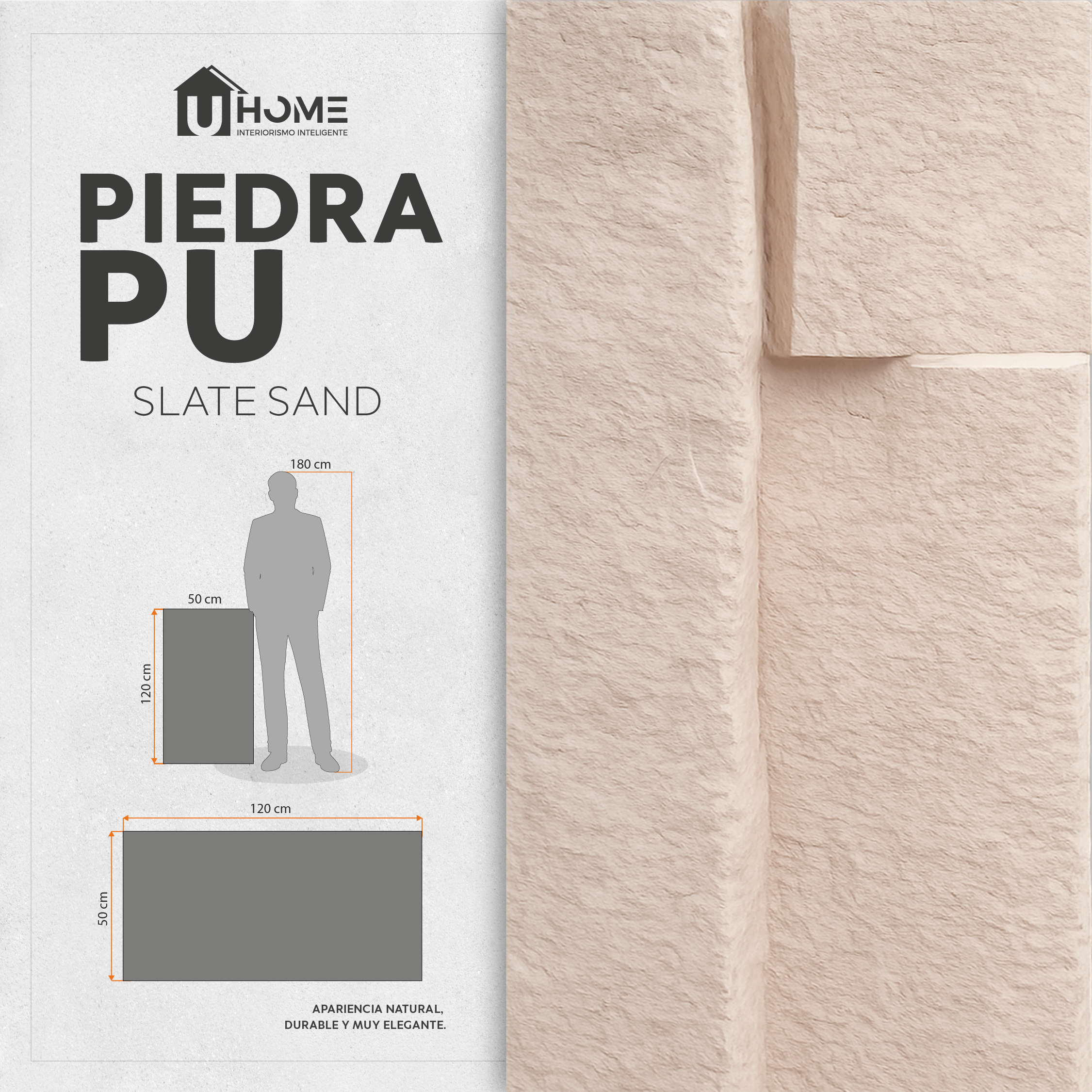 Piedra PU Interior Slate Sand | Caja 4