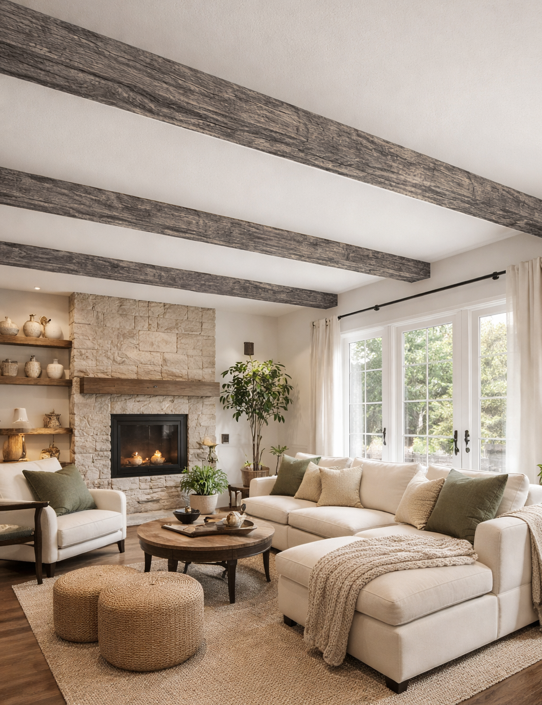 Viga PU Cortex - 1 pieza | Rustic Nogal