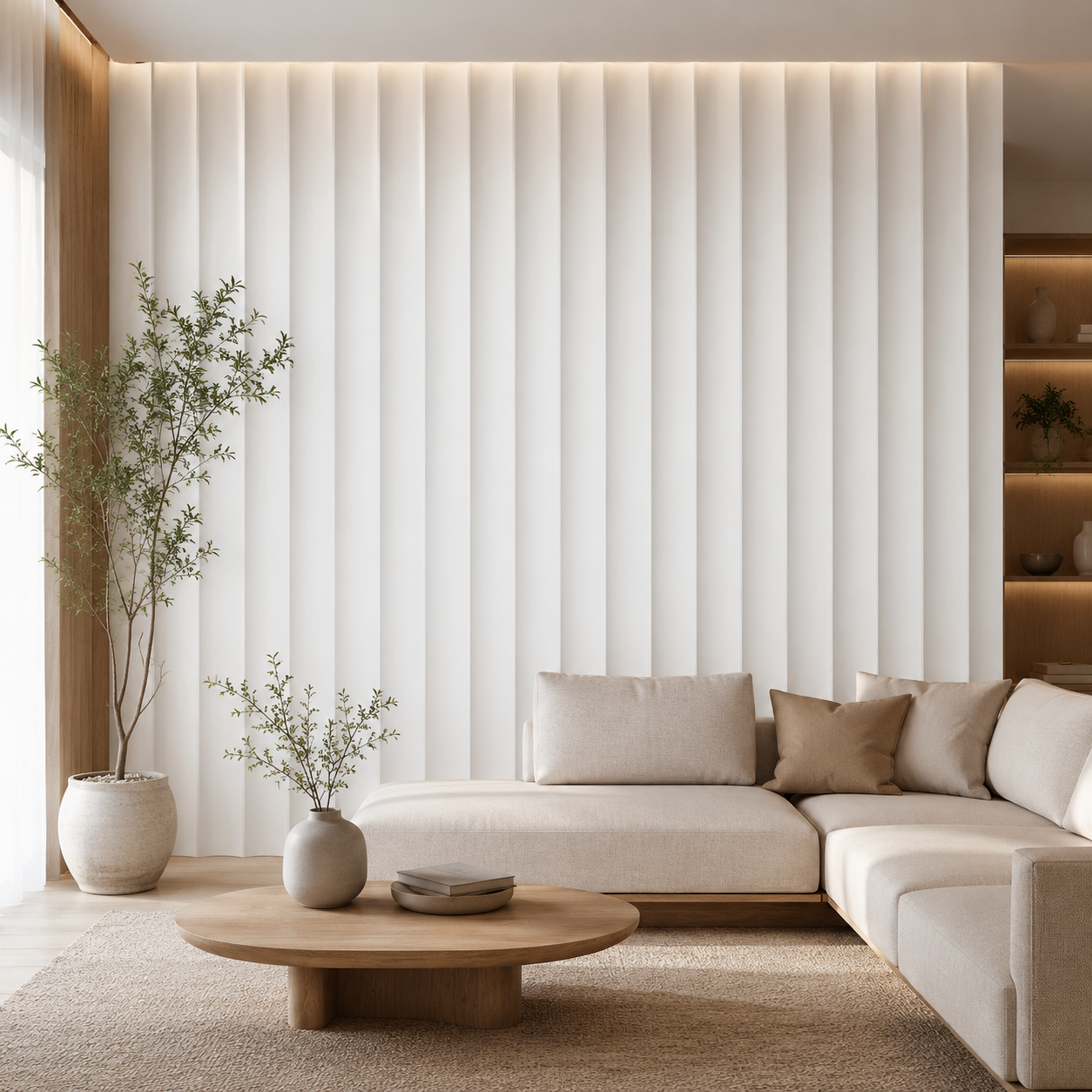 Lambrín Interior Wavy Blanco Cepillado 295 x 22 cm | Caja 14 pzs