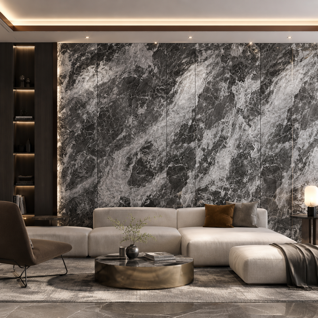 Placa Bamboo Marmol Tyranny Grey Ligth - Hoja 1.22 x 2.44