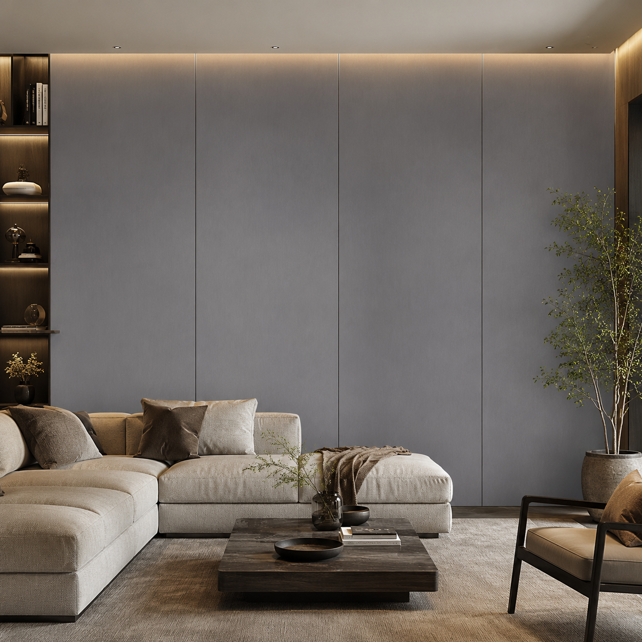 Placa Bamboo Satin Silver - Hoja 1.22 x 2.44