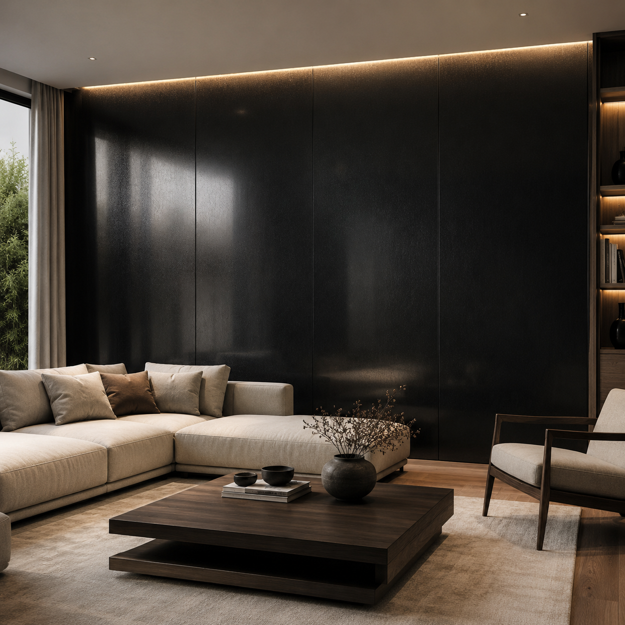 Placa Bamboo Textured Black- Hoja 1.22 x 2.44