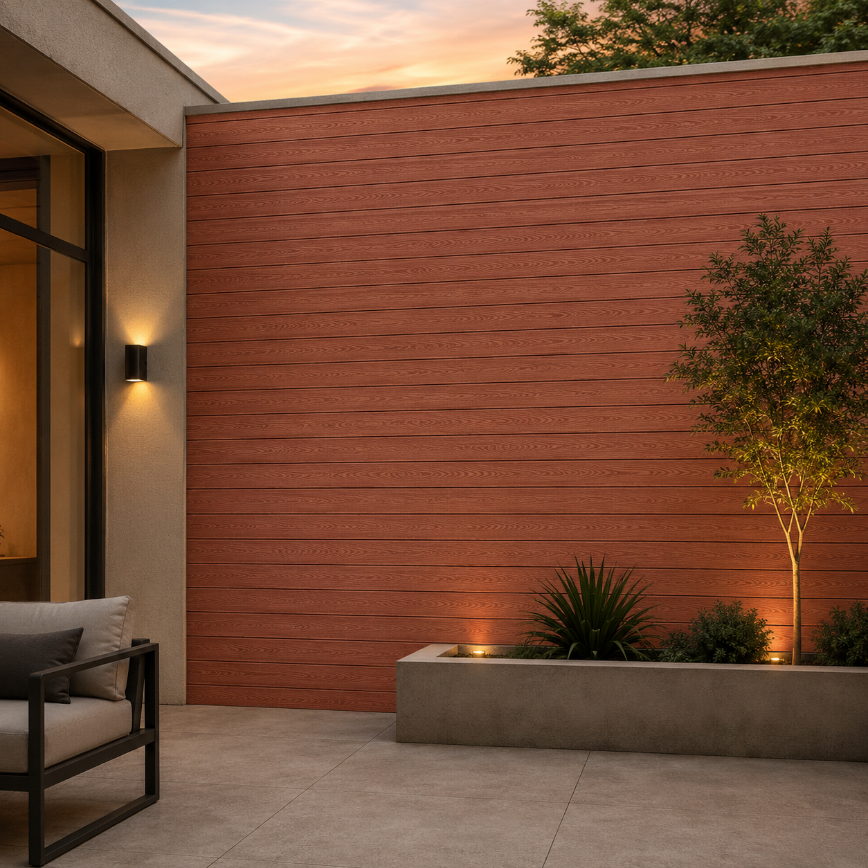 Muro Plafón Deck WPC Red Wood | Caja 5 Pzas