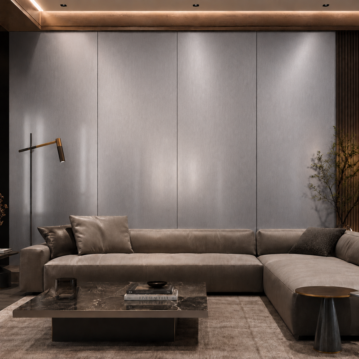 Placa Bamboo Grey Mirror - Hoja 1.22 x 2.44