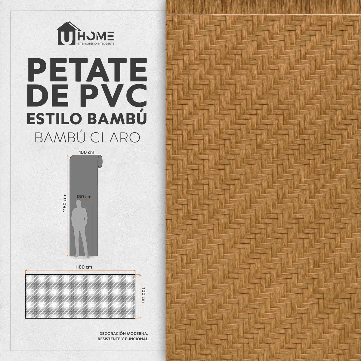 PB-100 / Petate Estilo Bambu / Claro