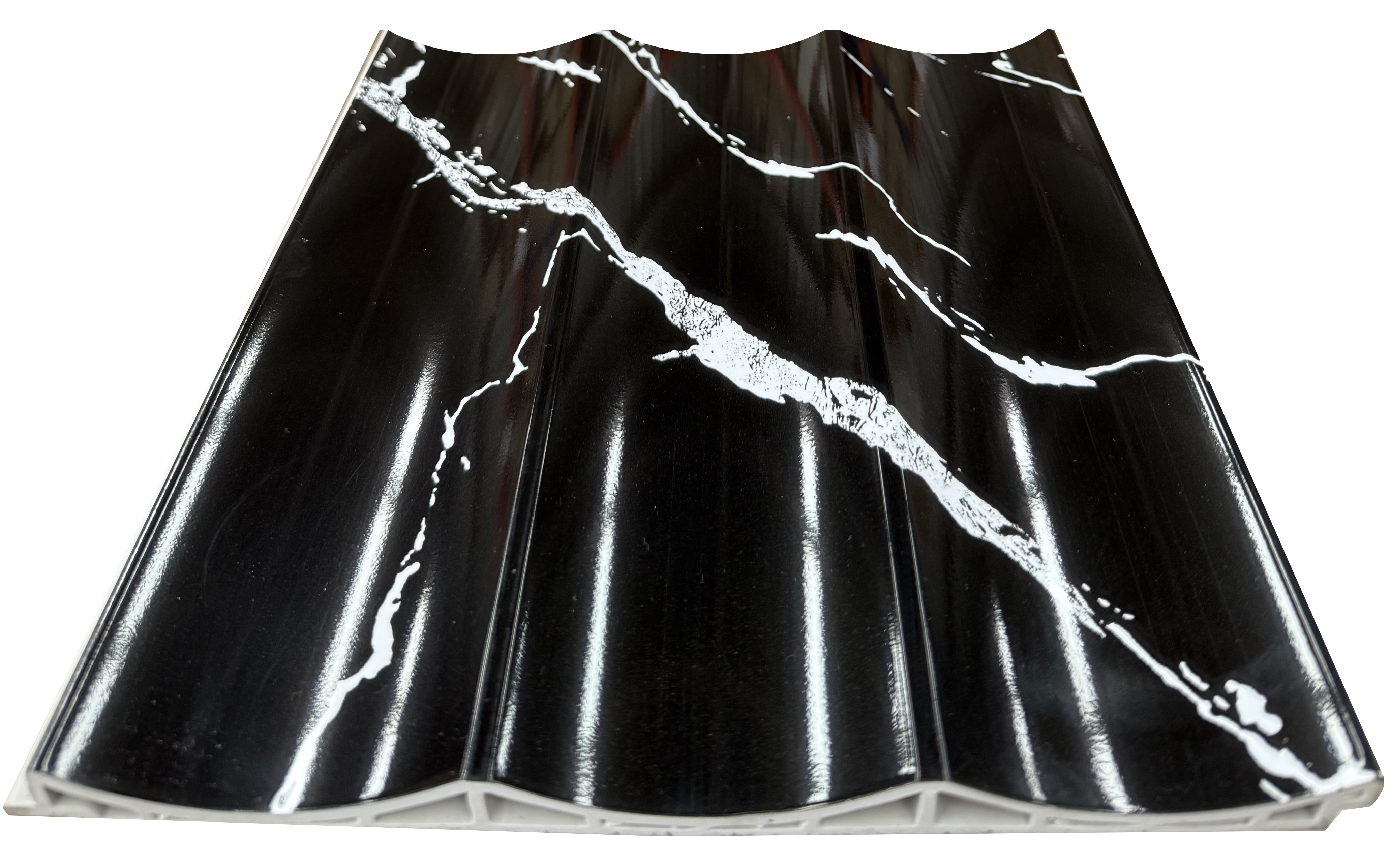 Lambrín Interior Wavy Mármol Negro Marquina 295 x 22 cm | Caja 14 pzs