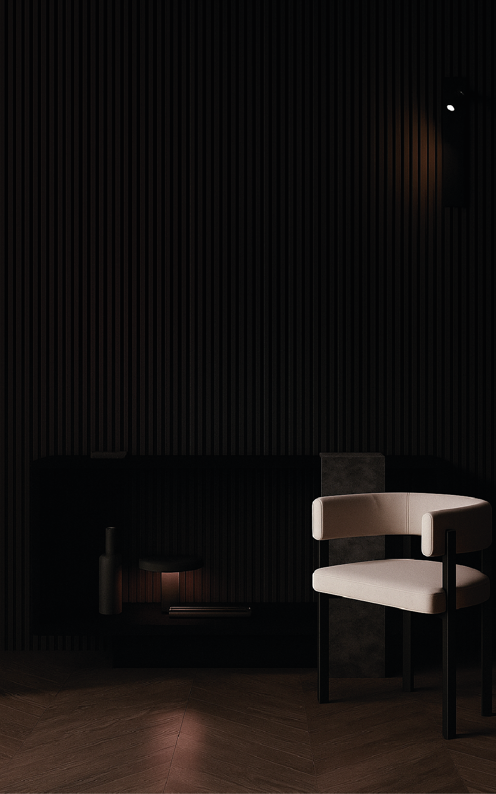 Lambrín Interior Negro Madera 290 cm