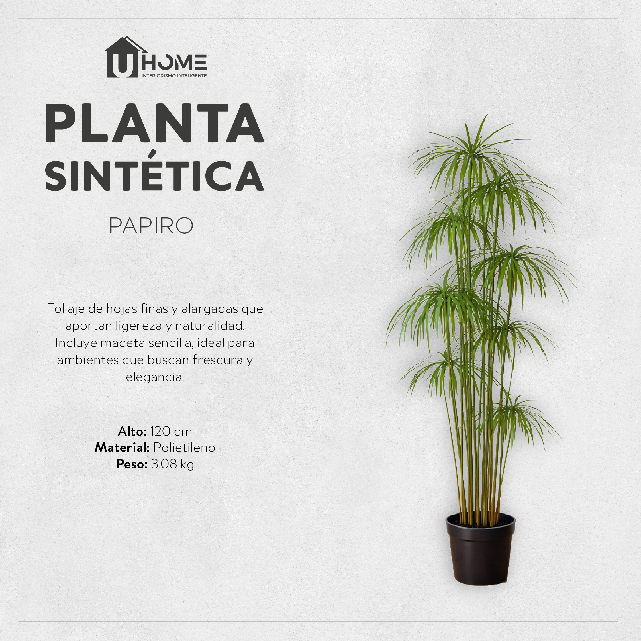 Planta Sintética Papiro 120 cm