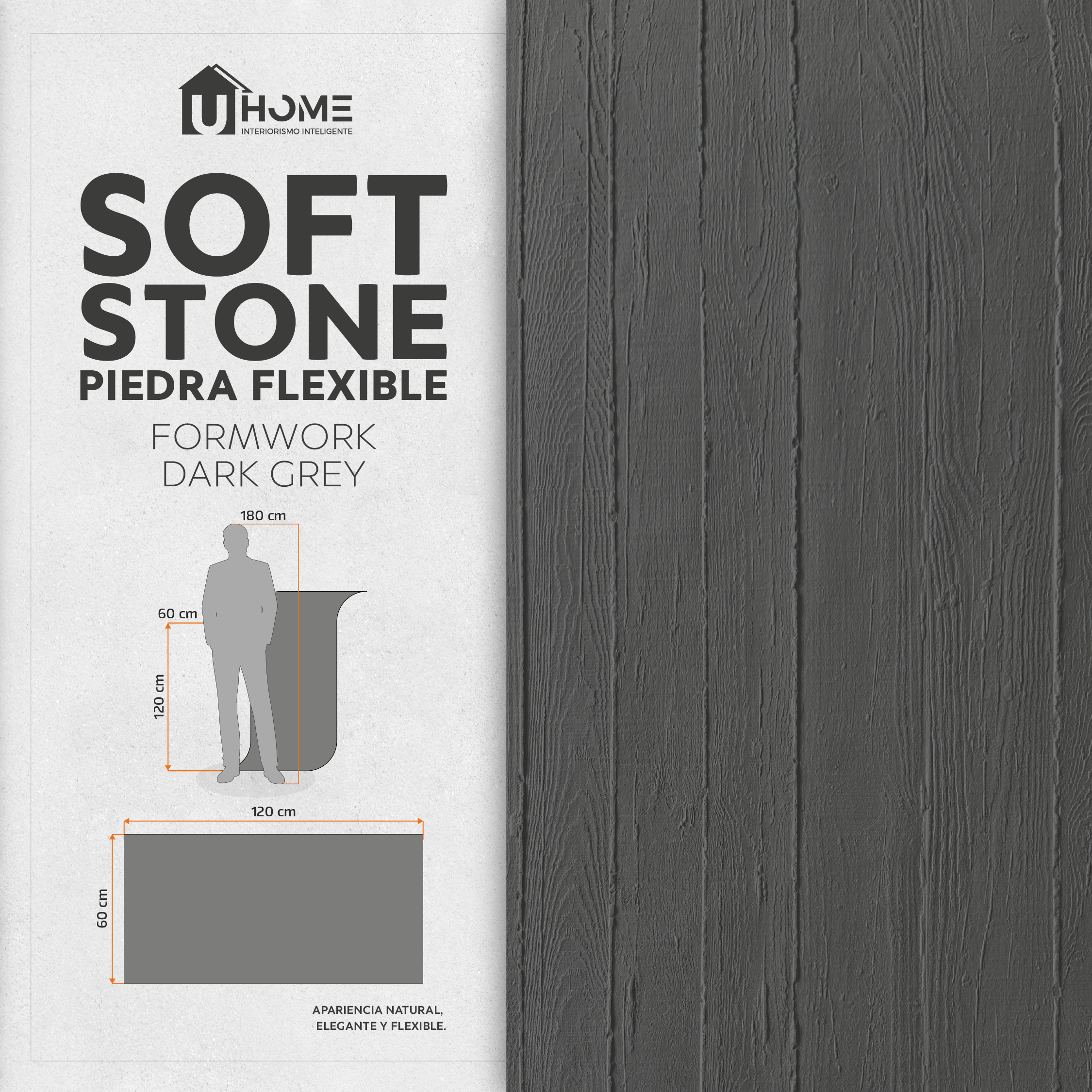 Piedra Flexible Formwork Dark Grey | Pack 4