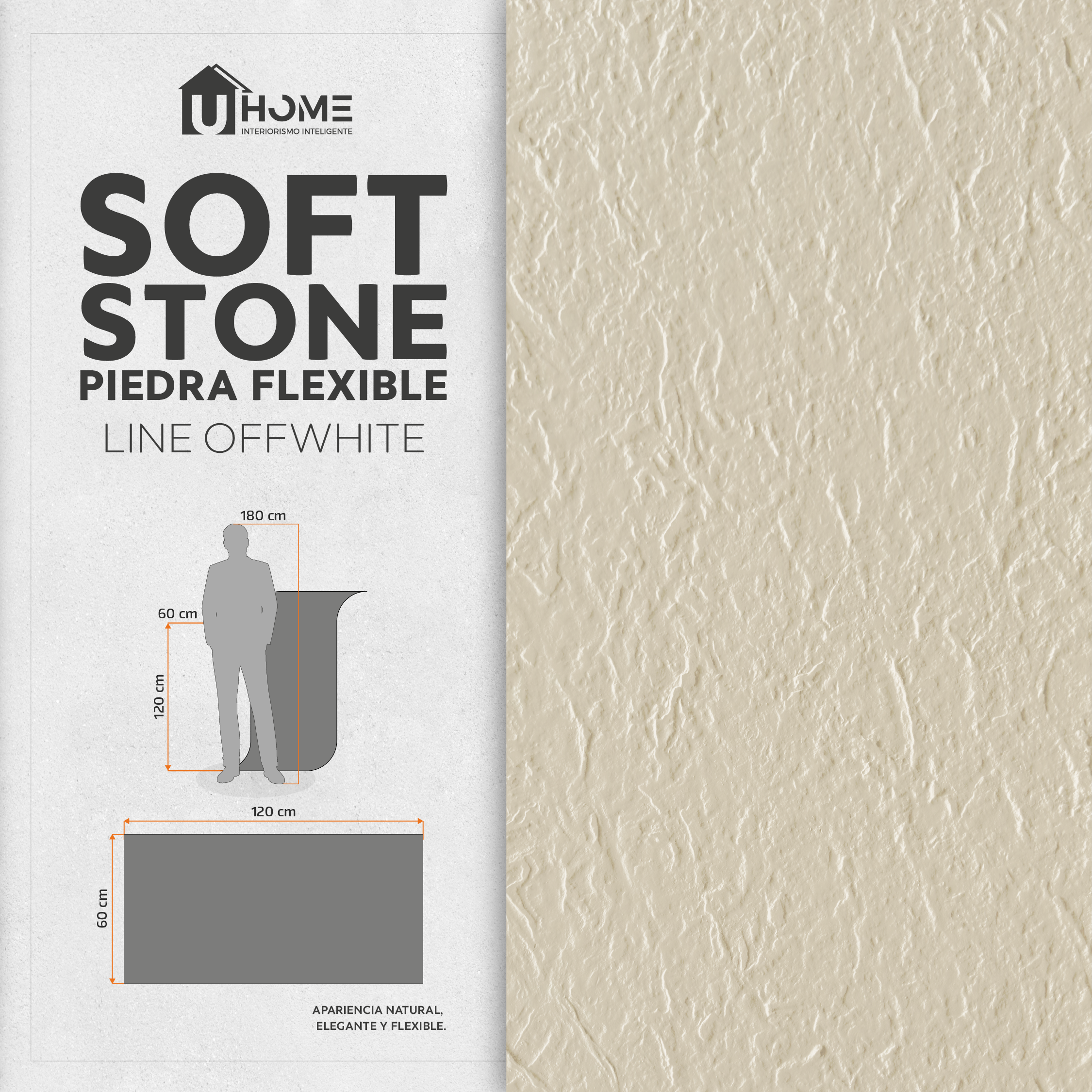 Piedra Flexible Line Off White | Pack 4