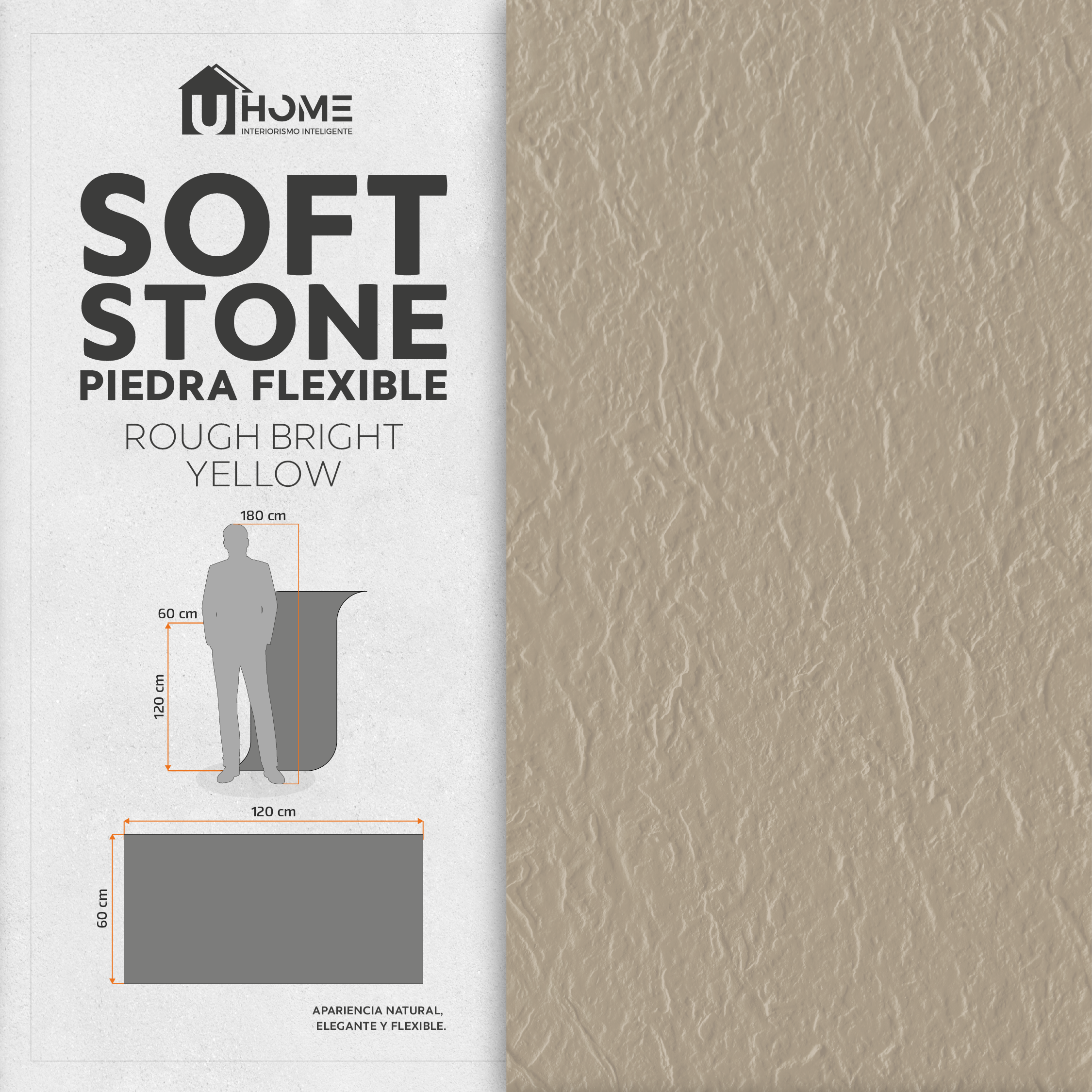 Piedra Flexible Rough Bright Yellow | Pack 4