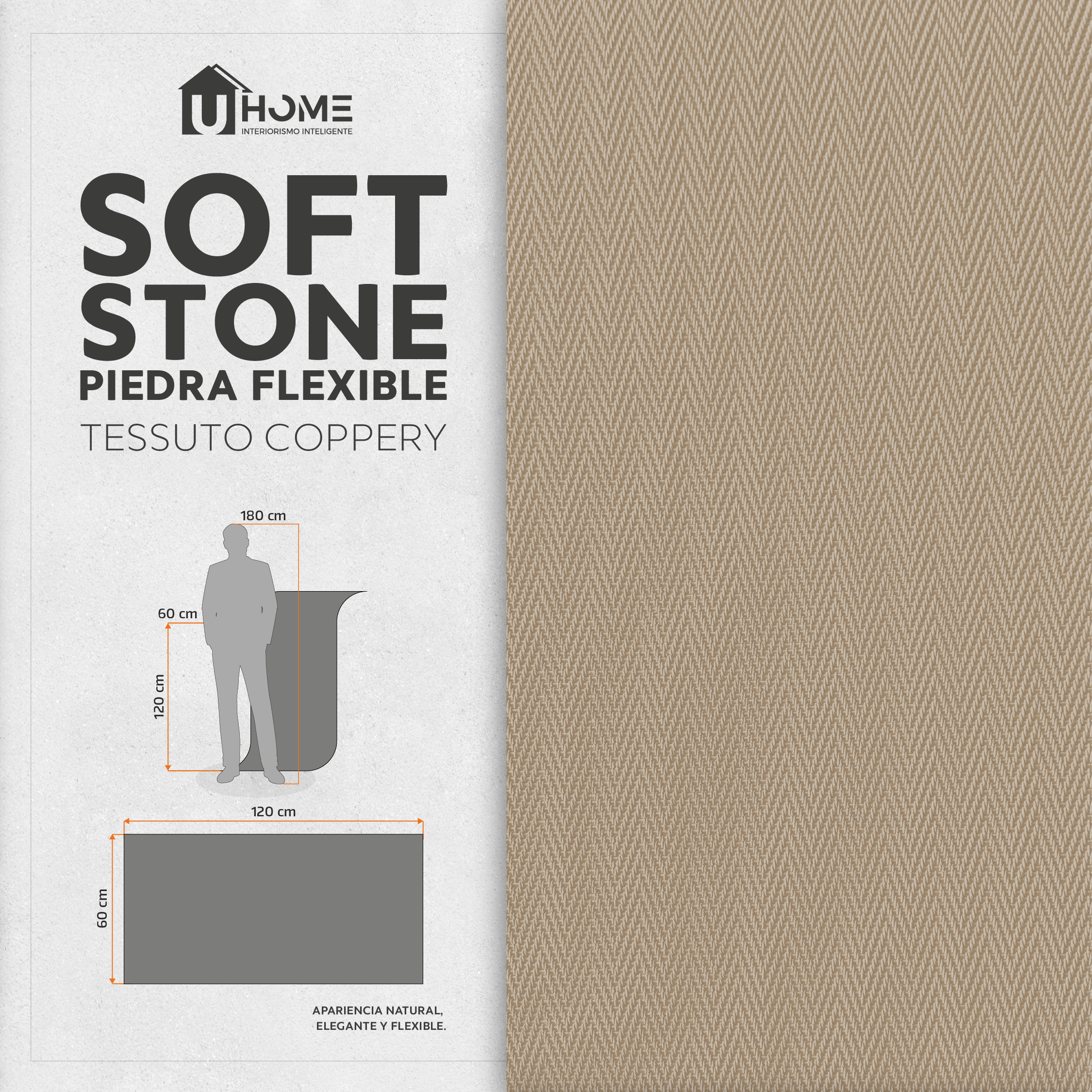 Piedra Flexible Tessuto Coppery | Pack 4