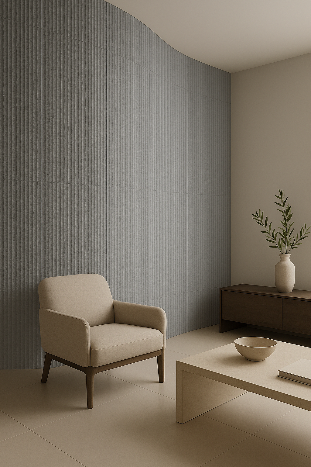 Piedra Flexible Rounline Light Grey | Caja 12 Piezas 60 x 120 cm