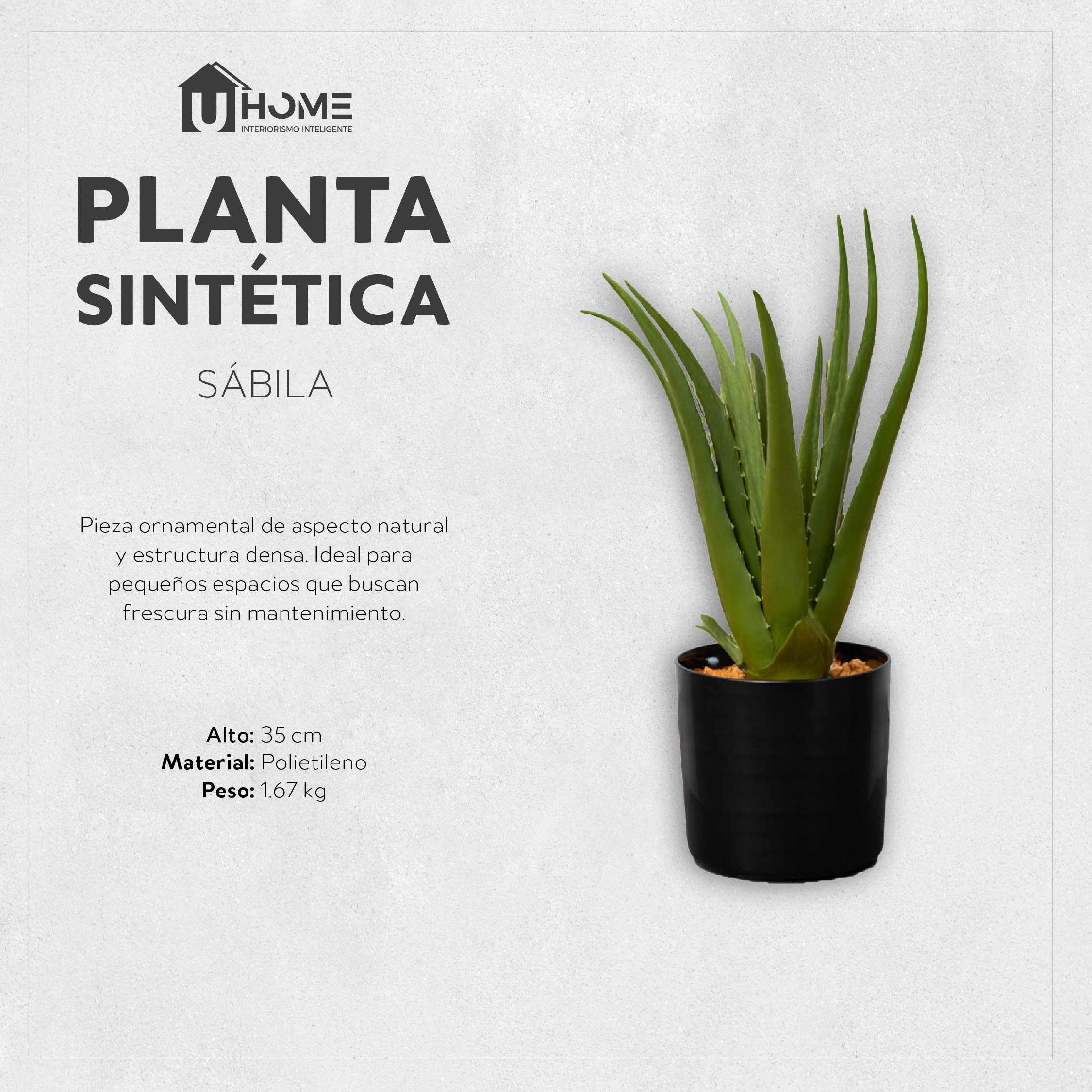Planta Sintética Sábila 35 cm