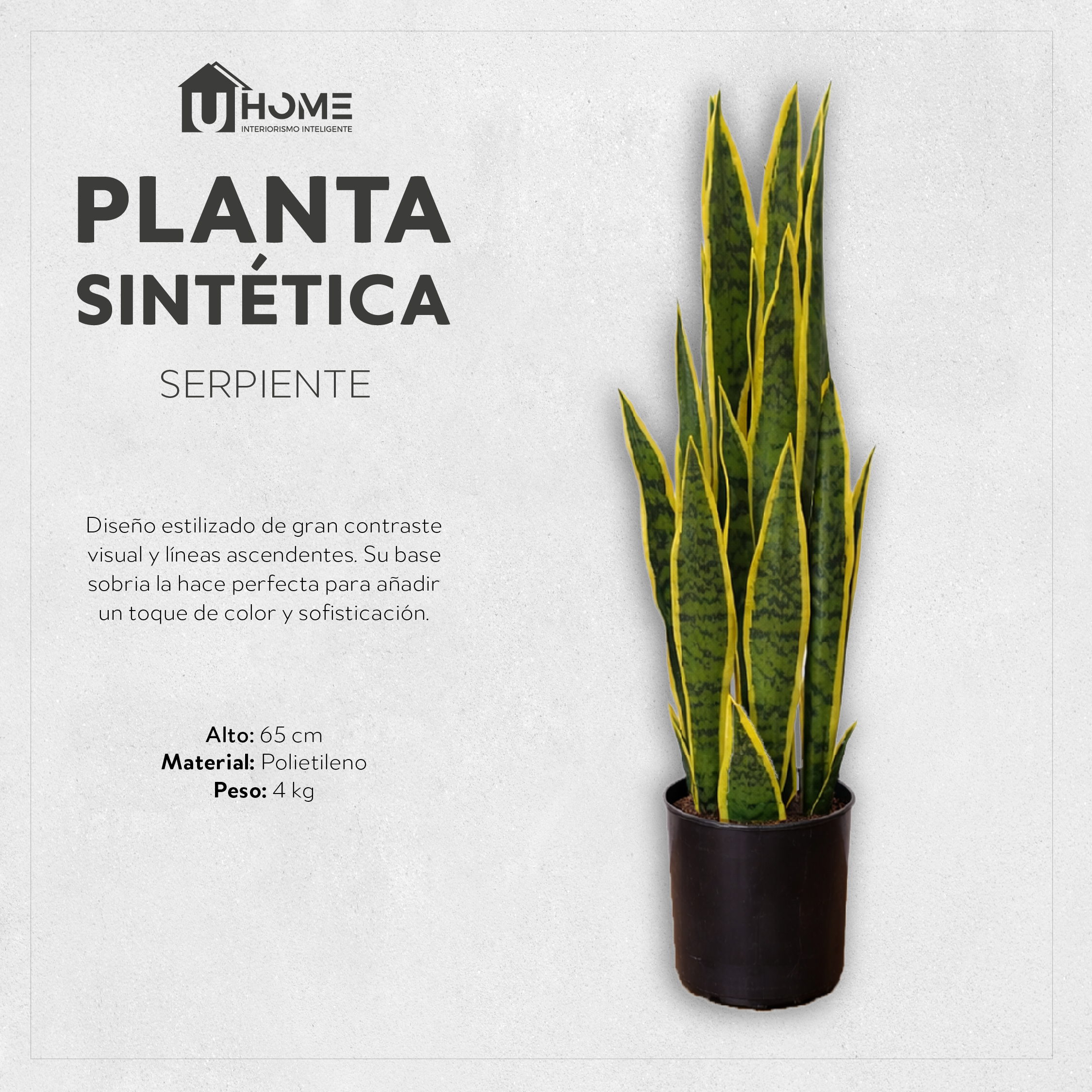 Planta Sintética Serpiente 65 cm