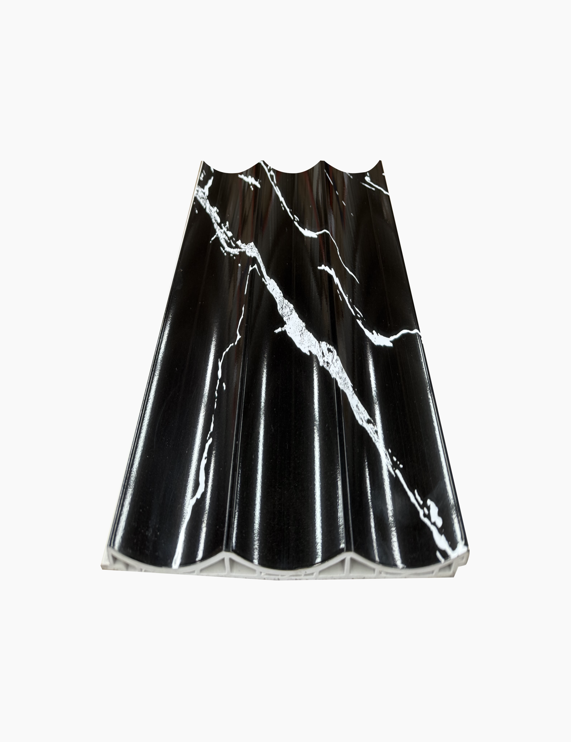Lambrín Interior Wavy Mármol Negro Marquina | 295 x 22 cm